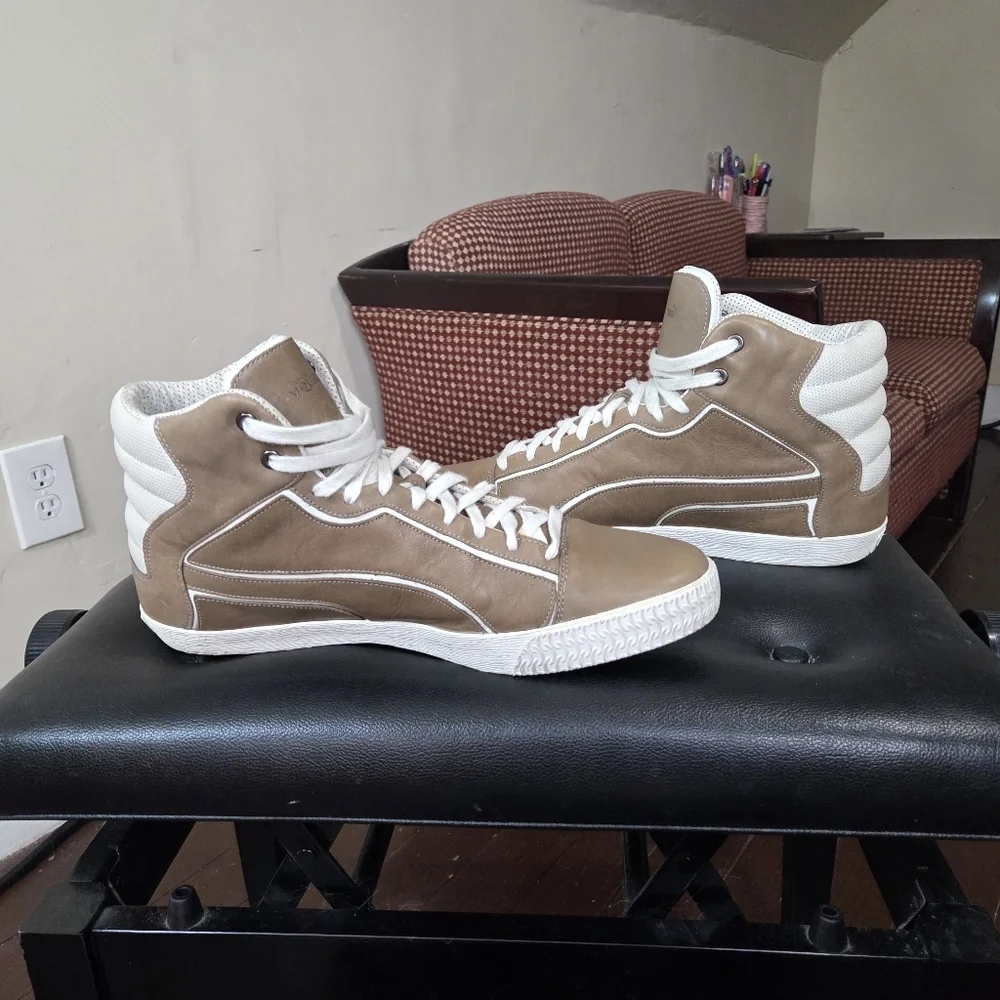 Alexander McQueen‎ x Puma High Top Leather Sneakers Men US 14 EU 48.5